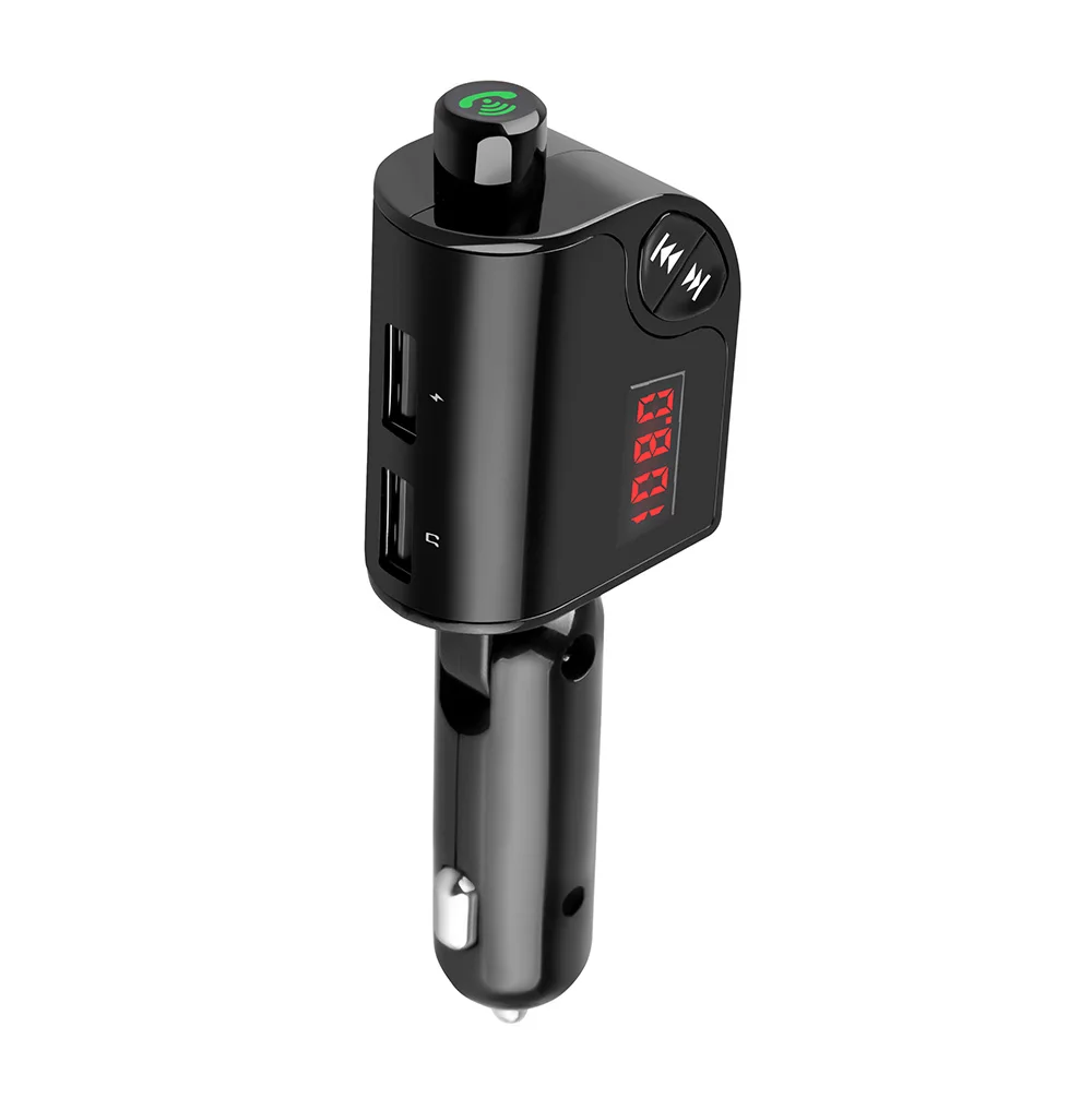 Onever поворотный Bluetooth автомобильный набор, свободные руки, FM передатчик MP3 плеер FM модулятор с 2.5A двойной зарядное устройство USB Поддержка TF-карты/U диск