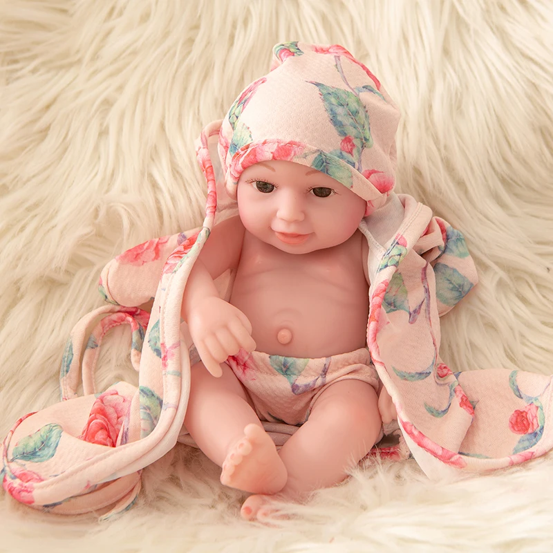 10 дюймов полный тела силикона Reborn младенцы кукла Ванна игрушка реалистичные Новорожденные куклы