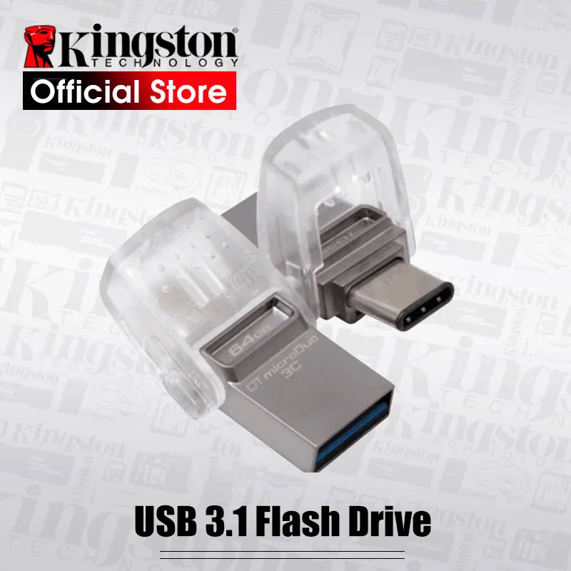 

Original Kingston USB Flash Drive DataTraveler Micro Duo 3C 64GB 32GB 128GB USB 3.1 For PC Phone with Type-C Port