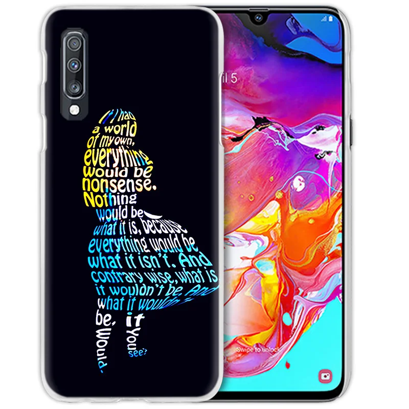 Алиса в стране чудес чехол для samsung Galaxy A50 A70 A80 A20e A60 A40 A30 A20 A10 A8 A6 плюс A9 A7 жесткий чехол с рисунком из аниме чехол для телефона