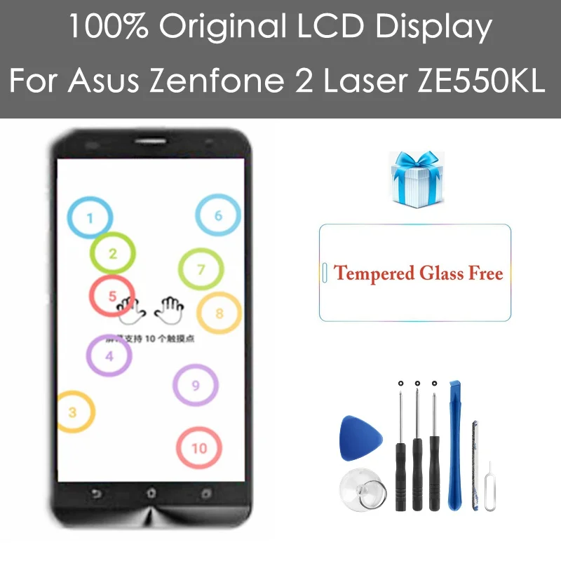 Оригинальный 10 сенсорный для Asus Zenfone 2 Laser ZE550KL ЖК дисплей + рамка запасные
