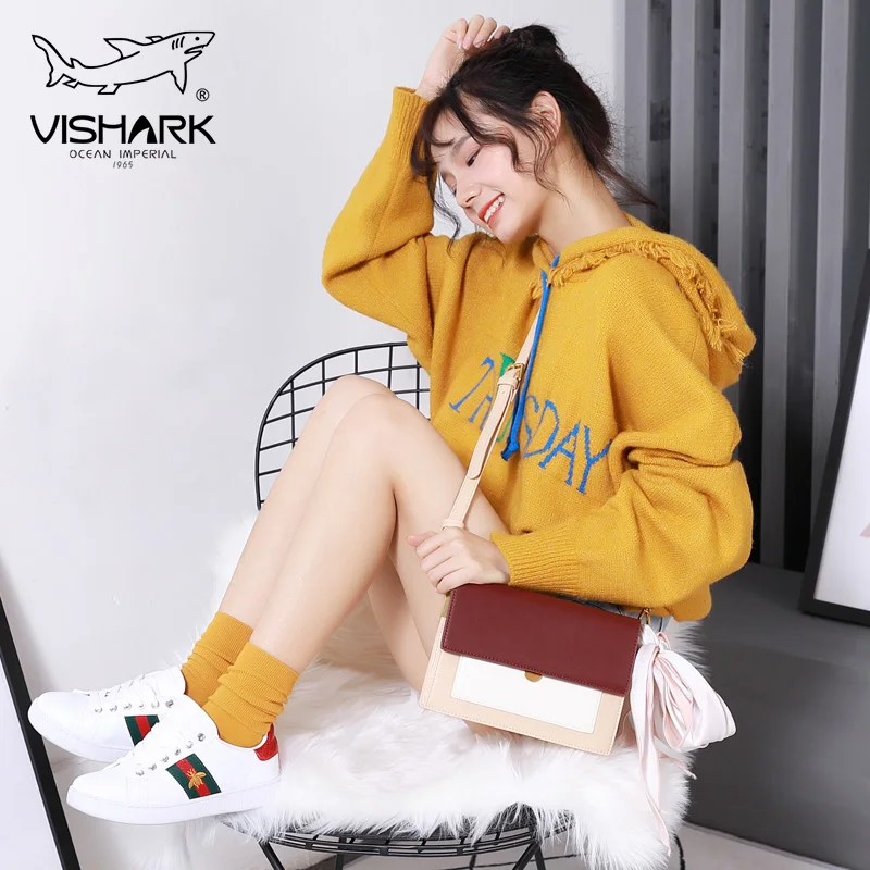 VISHARK повседневная женская сумка с плечевым ремнем Лоскутная цветная через плечо