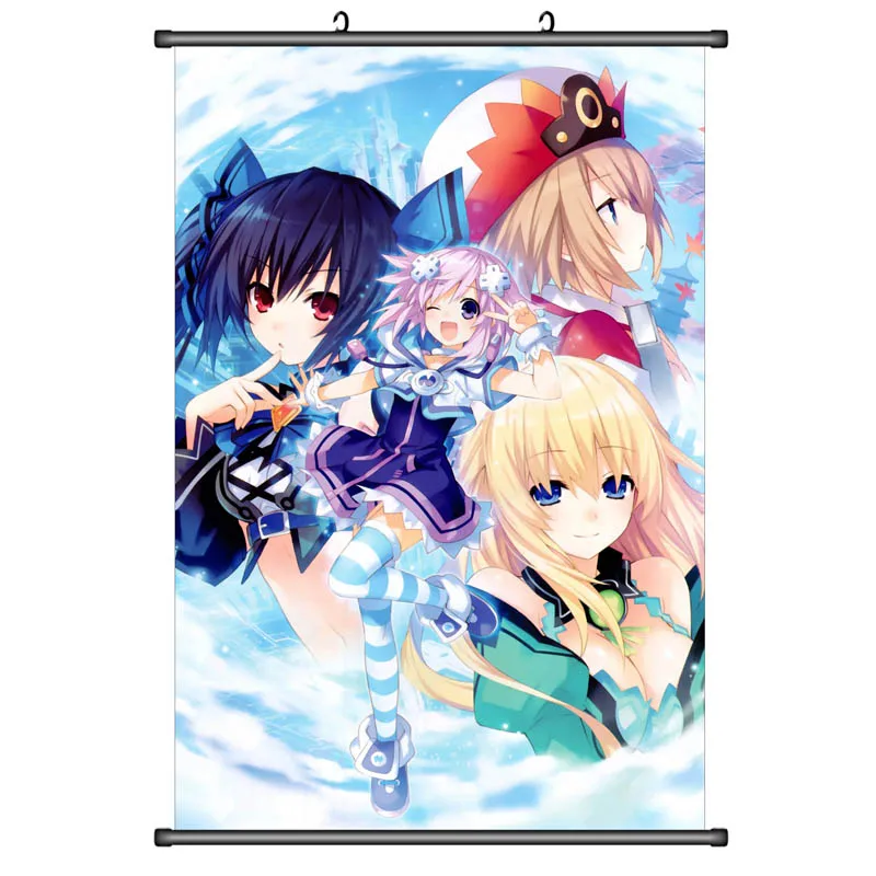Японские Аниме игры Hyperdimension Neptunia Blanc & Noire Vert Uni домашний декор настенная прокрутка