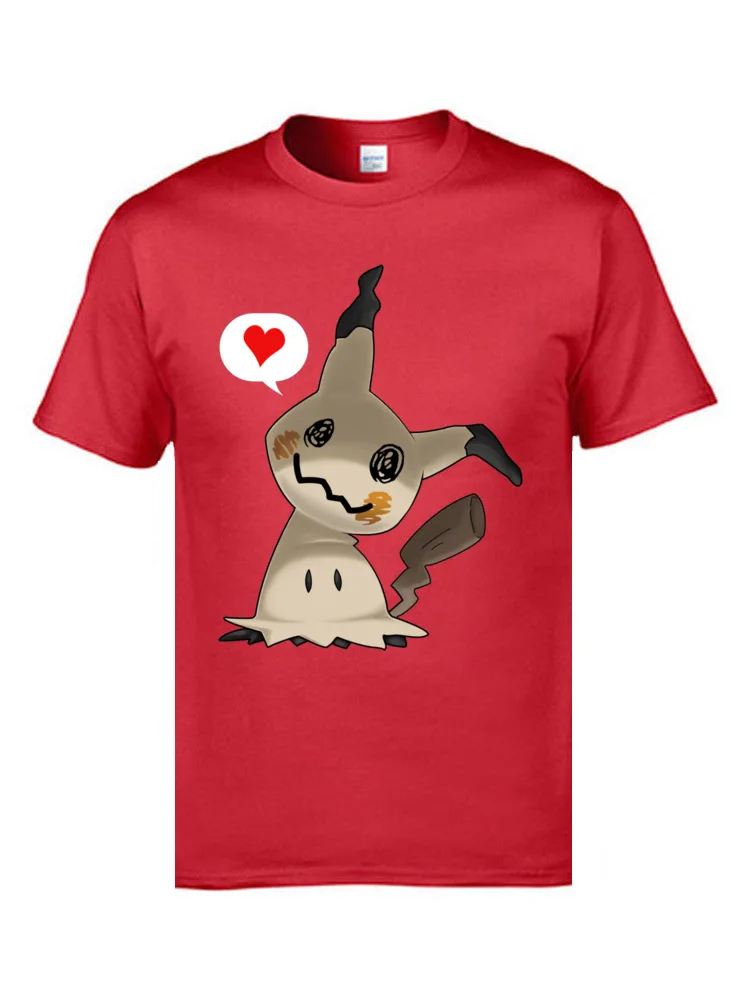 Любовь с рисунком Аниме Покемон Пикачу Mimikyu футболки 90 х мультфильм Personlzied футболки для мальчиков Одежда высшего качества Smash Bros футболки "Аниме" - Цвет: Красный