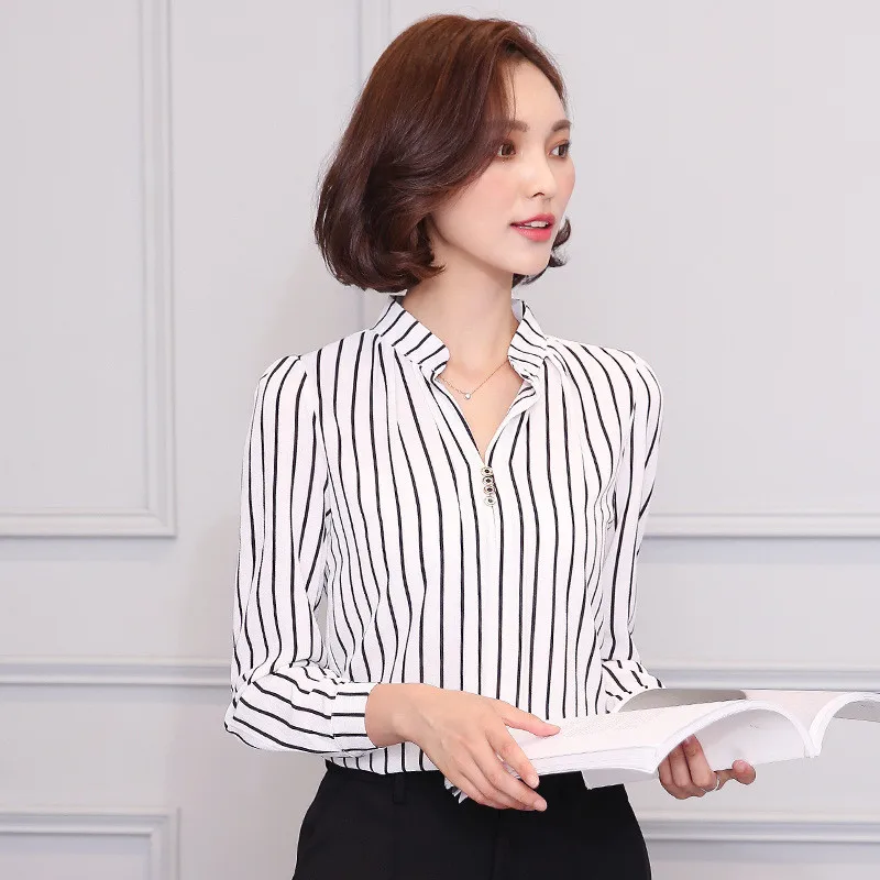 Женская шифоновая блузка рубашка 2019 женская одежда длинный рукав Blusas шифон