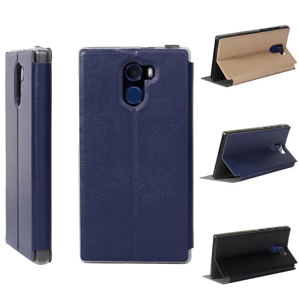 Leather Bracket Cover Scratch Resistance Phone Gold Blue Black For VKworld Mix Case Holder |
