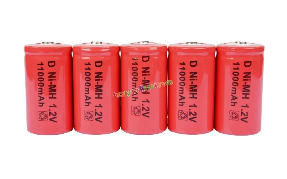 

2/3/4/5/6 Pcs D size 1.2V 11000mAh Ni-MH rechargeable battery Red cell