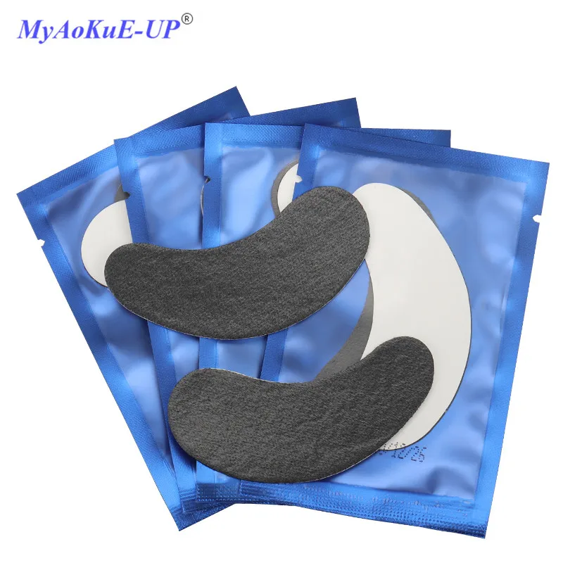 blue black pads Новые бумажные накладки для наращивания ресниц 50 пар/упак. накладки для ресниц накладки для кончиков глаз наклейки Обертывания гидрогелевые накладки для глаз инструменты для макияжа - Длина: blue black pads
