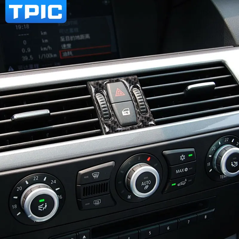 Для BMW E60 углеродное волокно Автомобильный интерьер передний кондиционер розетка