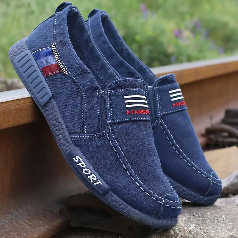 231 blue slip on Мужская повседневная обувь; парусиновая обувь для мужчин; chaussure homme; сезон осень-зима; теплая дышащая обувь; мужские модные кроссовки; Мужская прогулочная обувь - Цвет: 231 blue slip on