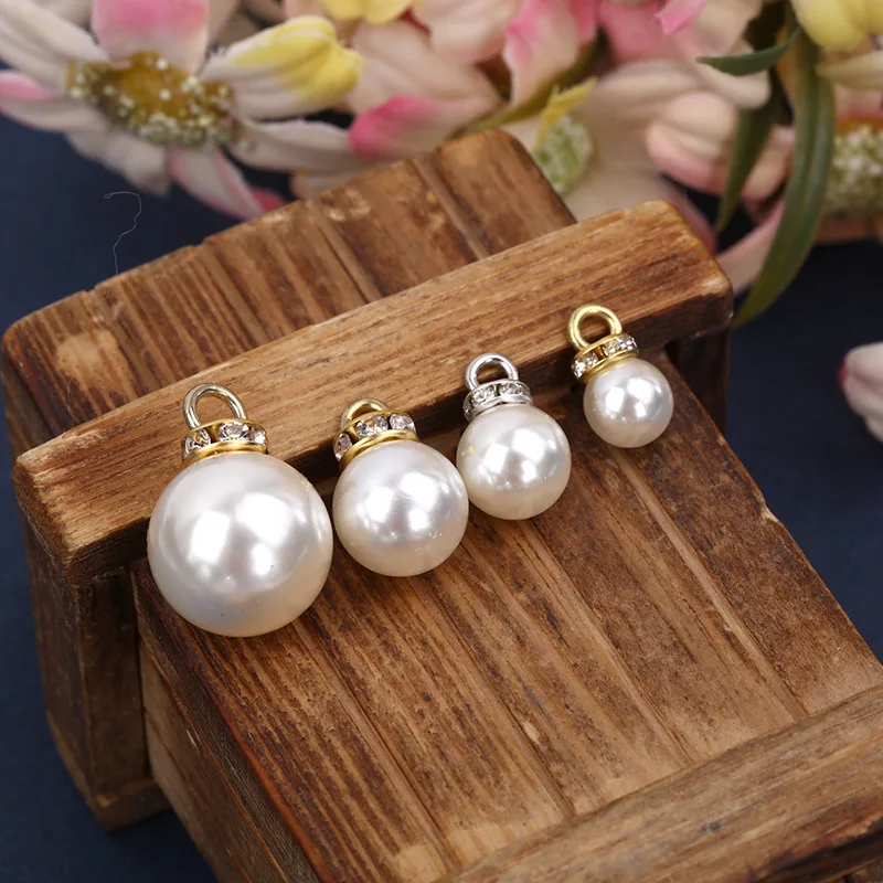10 шт. золотые подвески из искусственного жемчуга 8/10/12/14 мм Кулоны Diy женские