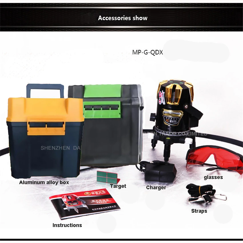 

1pc MP-G-QDX 360degree Self- leveling Cross Laser Level Red 3 Line