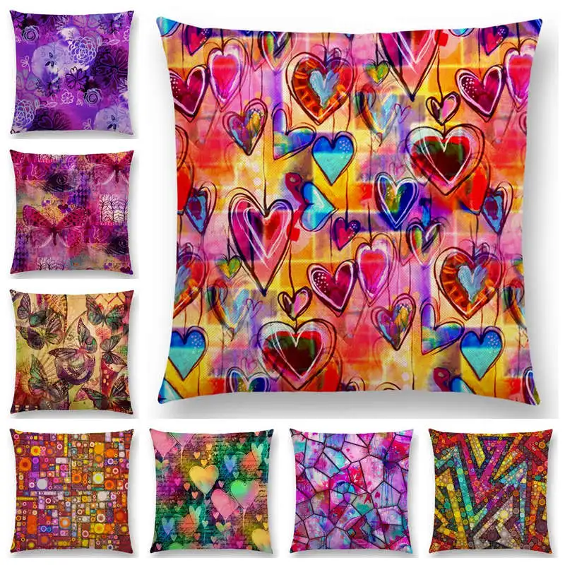 Разноцветный чехол для подушки с цветочным принтом | Дом и сад