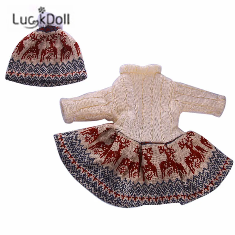 LUCKDOLL высококачественное платье свитер подходит для 18 дюймовых американских