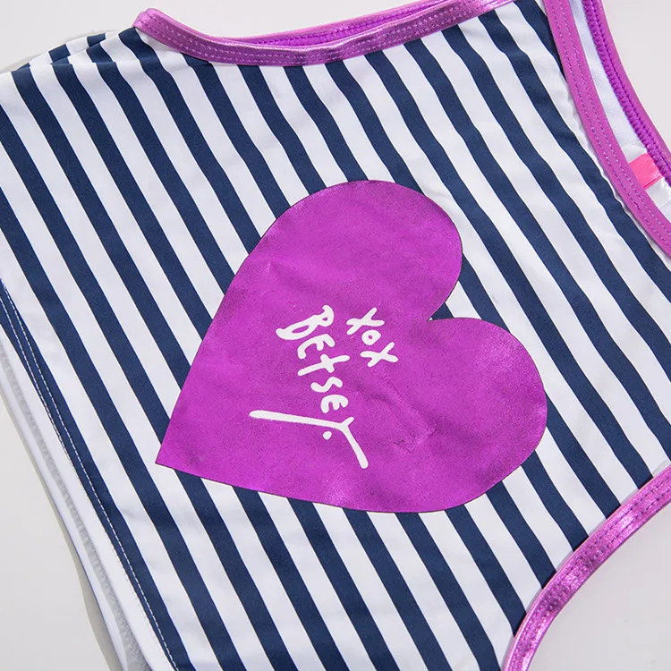 Купальники для девочек 2019 г. детские купальники из двух частей в полоску