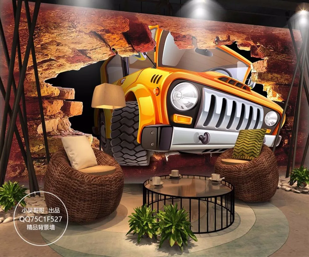 Обои мультфильм автомобиль обои гостиная спальня для стен 3 D Ресторан Бар фон