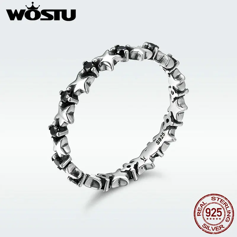 WOSTU горячая Распродажа Настоящее 925 пробы серебряные счетные звезды