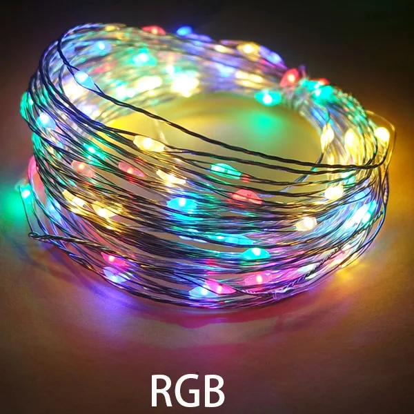 RGB гирлянды 5 м 10 м 15 м 20 м водостойкие светодиодные RGB/белый/теплый DC 12 В адаптер для свадебной вечеринки Рождество украшения дома - Испускаемый цвет: RGB