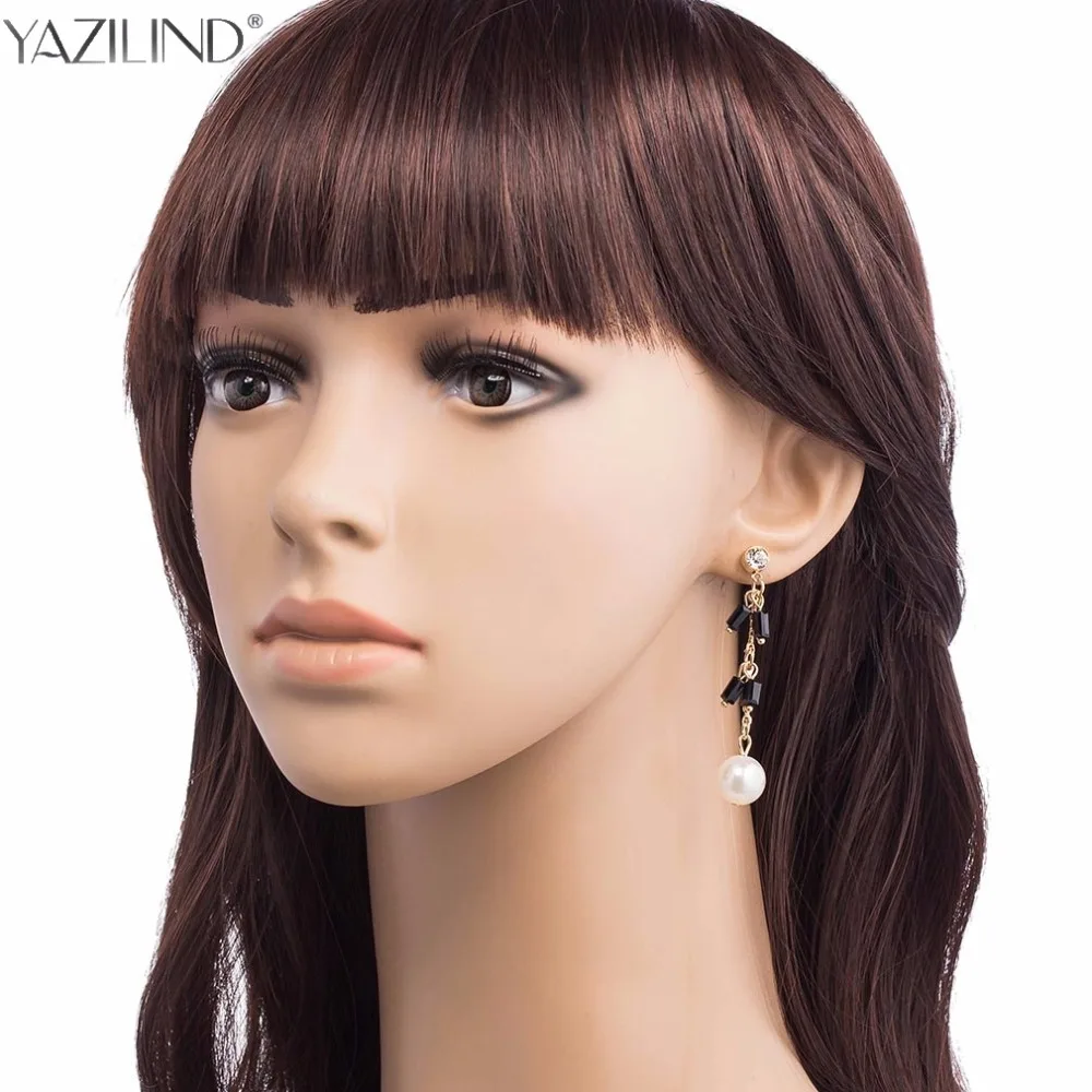 YAZILIND Ethnic Bohemia Tassel Charms Vintage Large Drop Dangle Earrings for Women Black Crystal Ear Brand Jewelry Bijoux | Украшения и