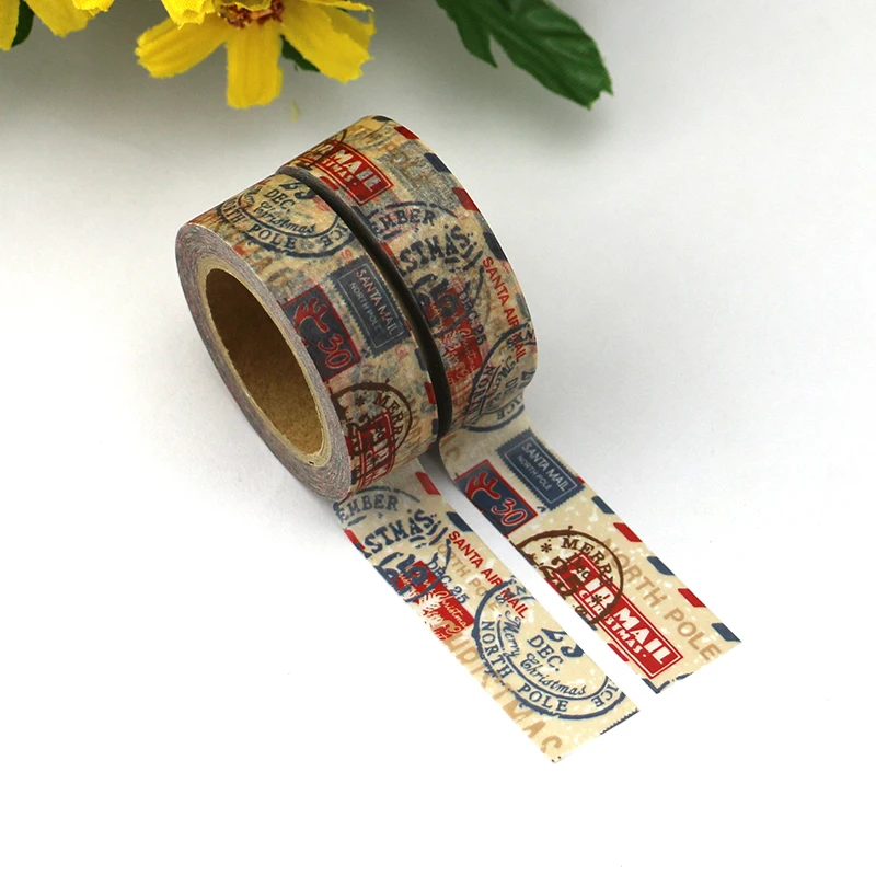 

1PC DIY Vintage Postage Stamps Japanese Washi Tape Paper Decorative Adhesive Tape 10m for Scrapbooking Office School Supplies
