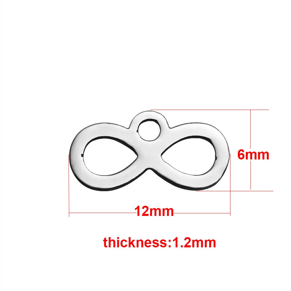 20pcs Stainless Steel Infinity Sign Charm Fine Polished Laser Cutting Pendant Charms Jewelry | Украшения и аксессуары
