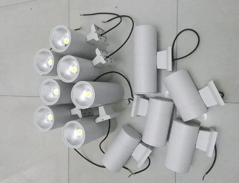 Оптом и в розницу алюминиевый черный/серый корпус 10 Вт 20 30 двойной COB LED Наружное