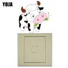 Наклейка на стену в виде молочной коровы YOJA, персонализированный Декор для гостиной, спальни, 8SS1286