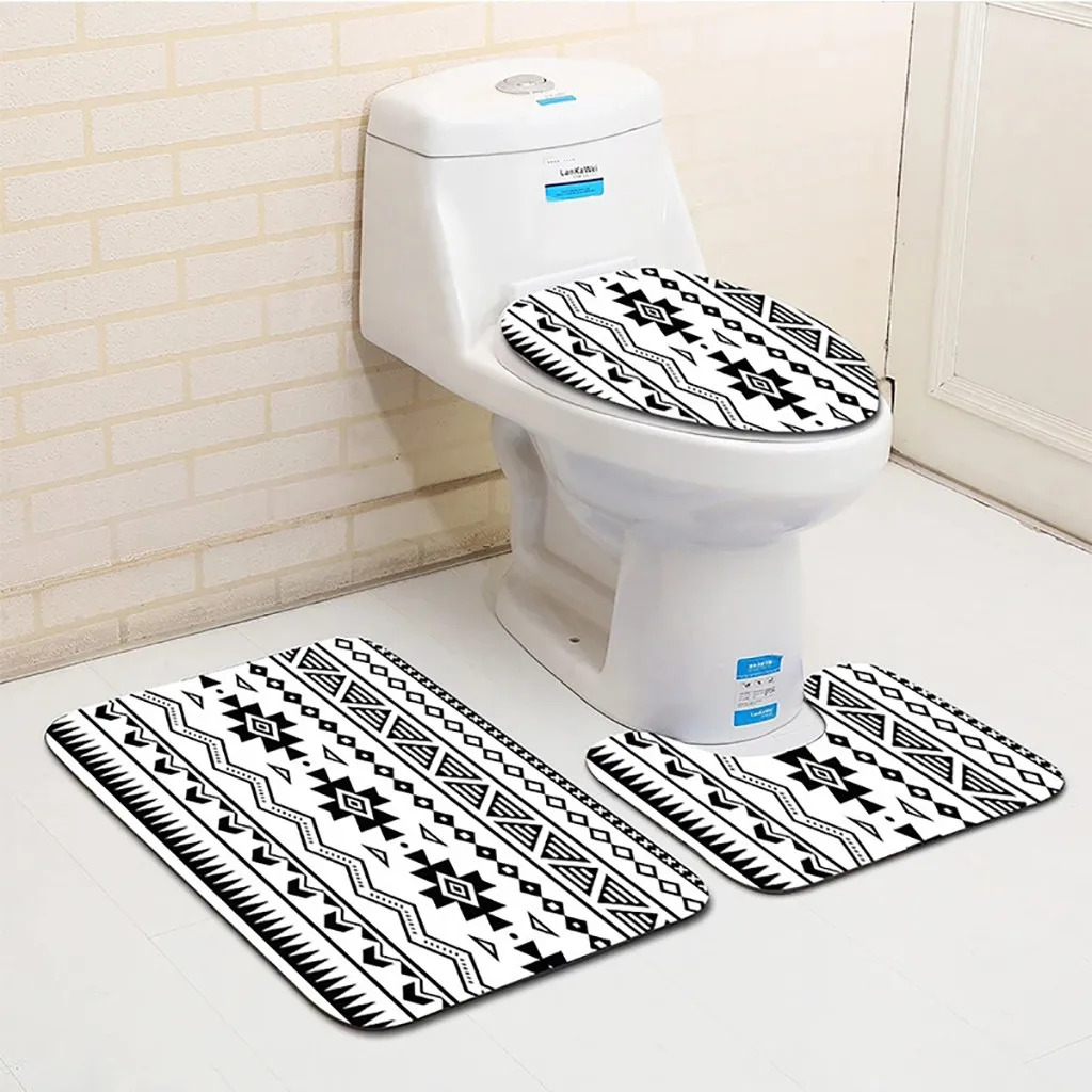 Wc, сиденье для унитаза, крышка для унитаза, аксессуары для унитаза, 3 шт., нескользящий коврик для ванной, ванная комната, кухонный ковер, коврики, Декор, туалетная крышка для унитаза