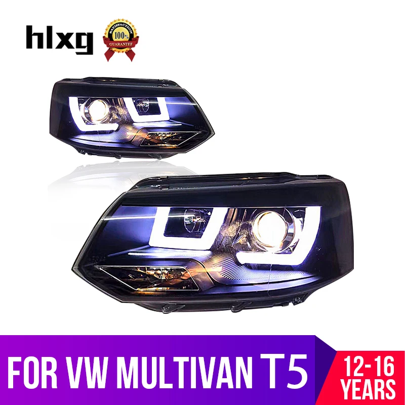 Hlxg стайлинга автомобилей светодио дный HID Рио фары фара чехол для Volkswagen Multivan T5 2012