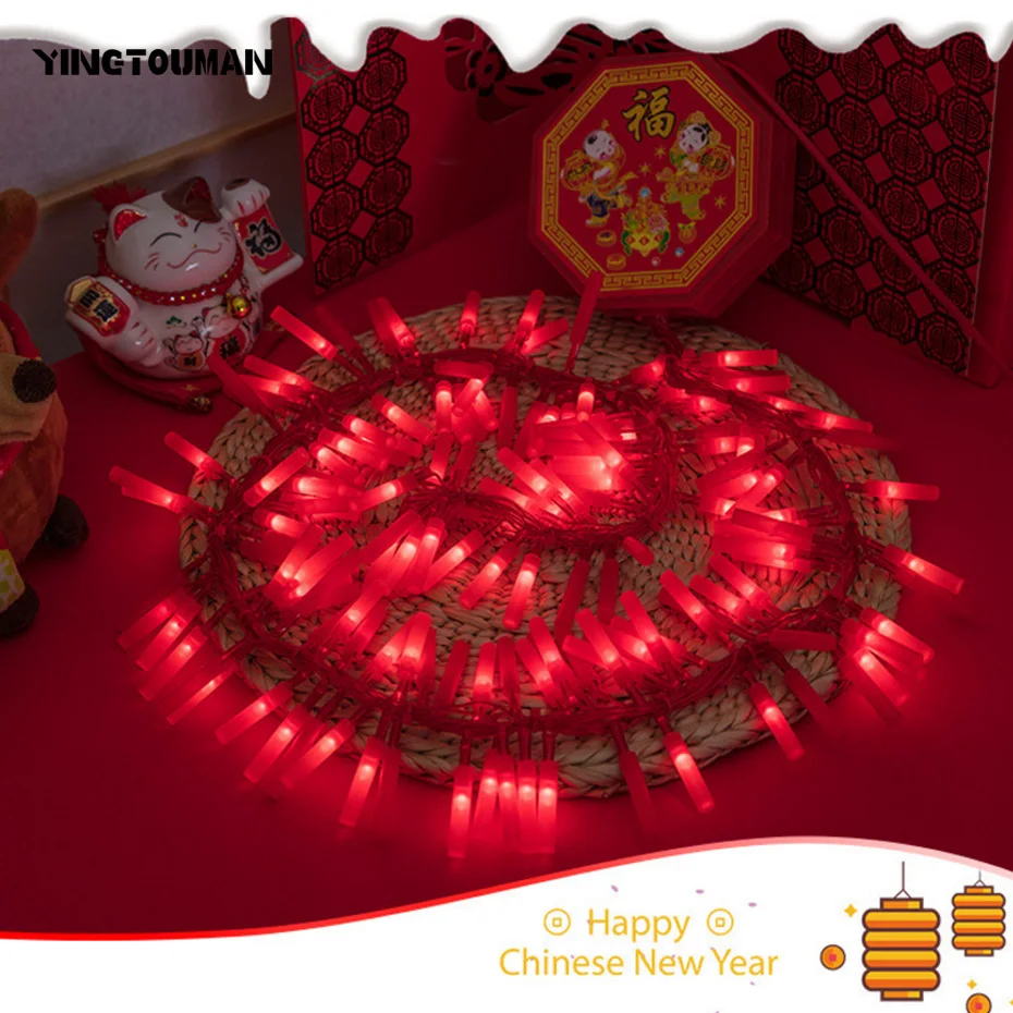 YINGTOUMAN 2018 новогодний светодиодный петарды свет открытие праздник красный