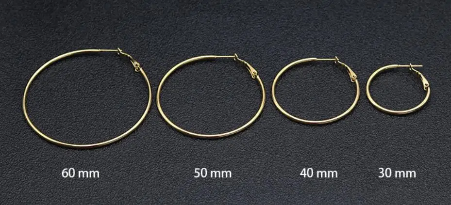30mm hopp earrings Yiustar из нержавеющей стали простой круг серьги-кольца женские большие красочные круглые женские серьги Модные ювелирные изделия Pendientes Mujer Moda - Окраска металла: 30mm hopp earrings