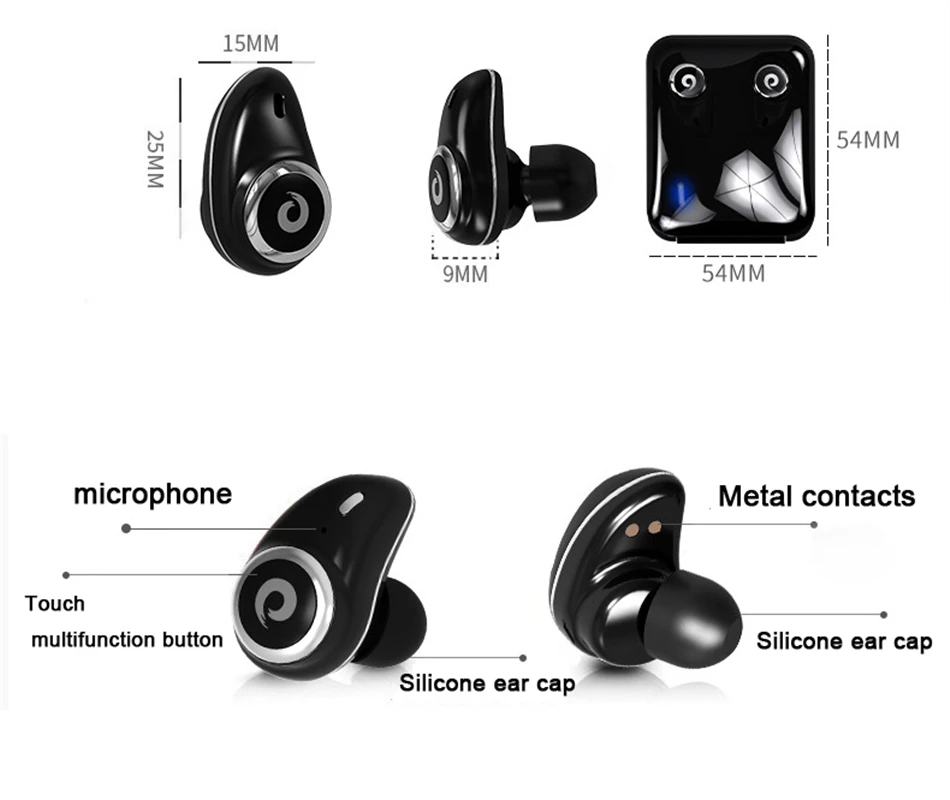 TWS мини беспроводные наушники-вкладыши Bluetooth наушники V4.2 Спорт IPX5 Водонепроницаемый с 2000 мАч коробка перезаряжаемая гарнитура YZ148