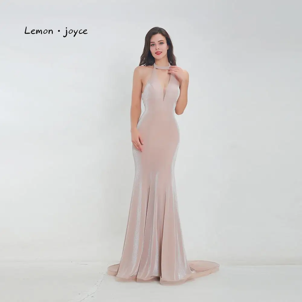 Lemon joyce Формальные Вечерние платья сексуальные с v-образным вырезом без рукавов с открытой спиной платья для выпускного вечера вечерние платья robe de soiree
