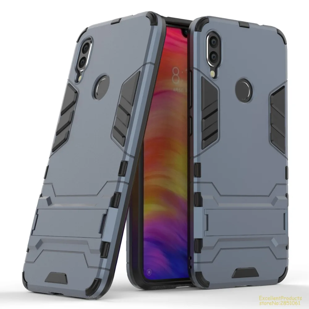 Для Redmi NOTE 7 Чехол из мягкого силикона и жесткого поликарбоната двойная Броня