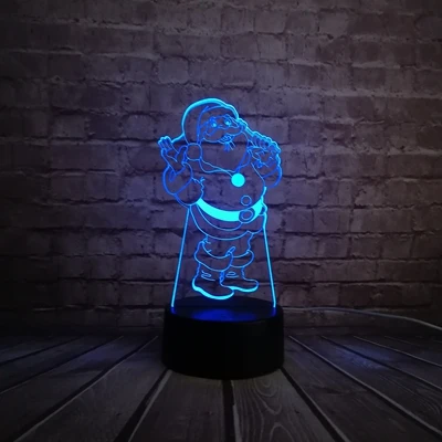 7 Веселый Рождественский подарок Снежная Лента 3D USB светодиодный светильник изменение цвета стол ночник RGB База ребенок сон Иллюзия эффект - Испускаемый цвет: 7