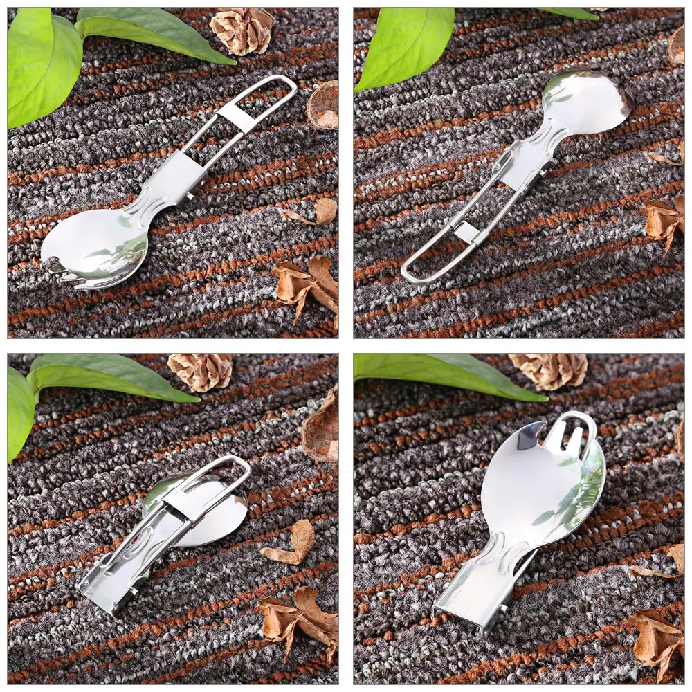 Открытый Отдых Пикник Портативный посуда из нержавеющей стали spork Ложка Вилка