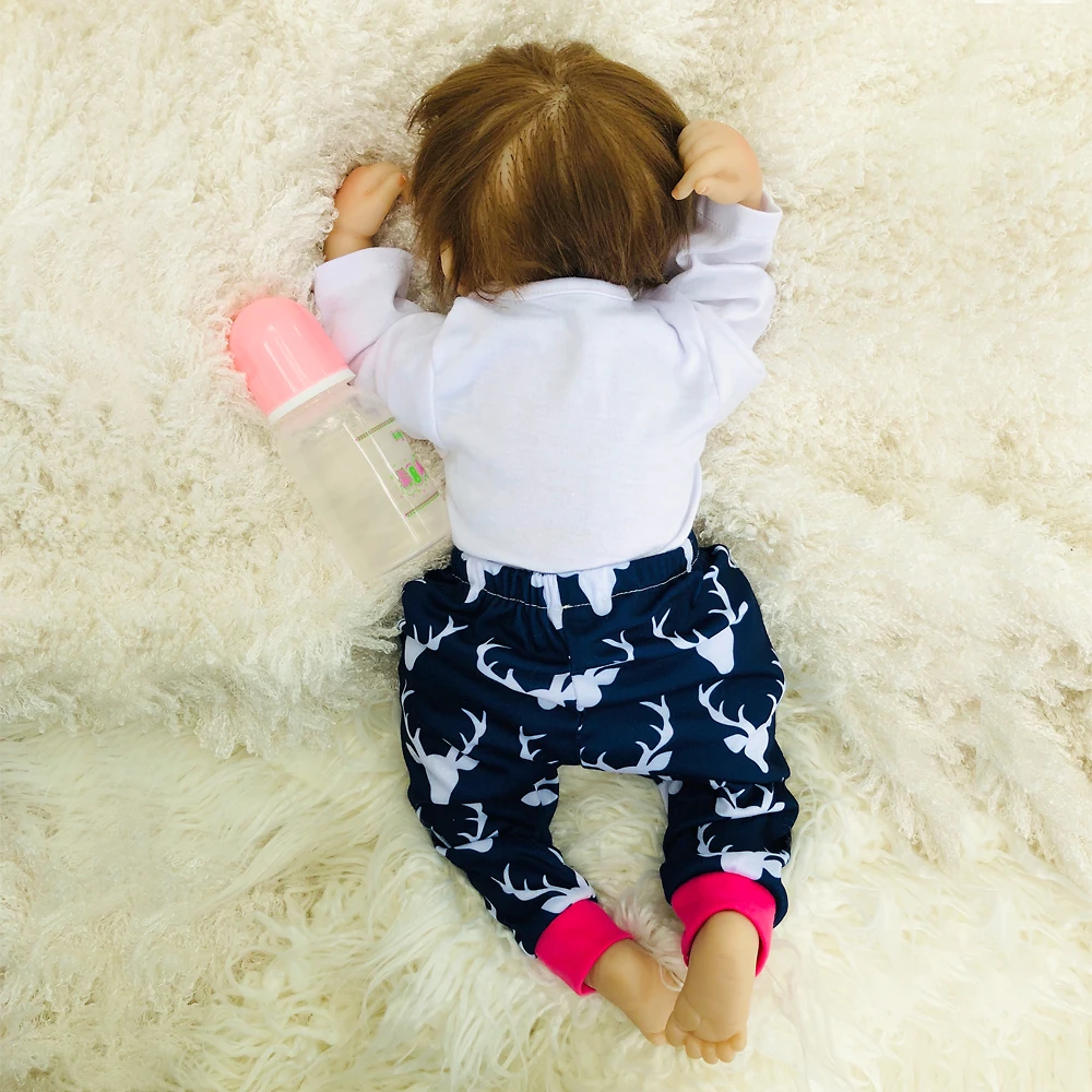 18 дюймов Кукла Bebe reborn Детские Силиконовые куклы игрушки для детей подарок