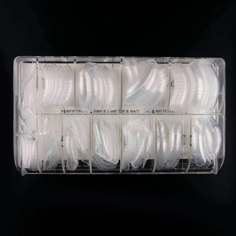 

312Pcs/Pack Clear French Full Cover Acrylic Nail Mold With Scale Tools False Nail Art Tips A0467