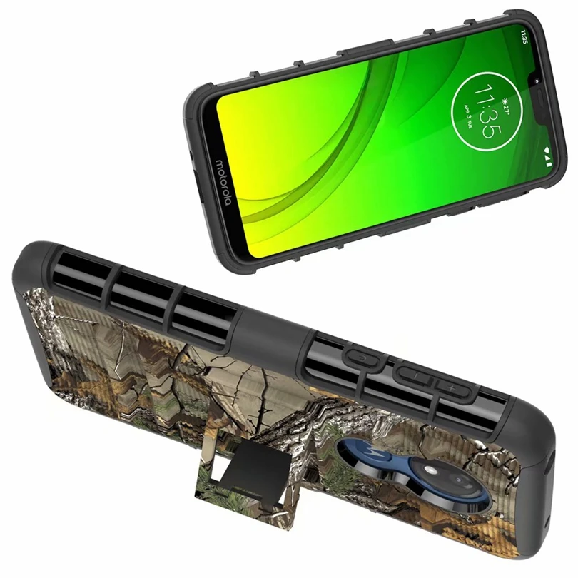Для Motorola MOTO G7 power G7 power Американская версия Hybrid Heavy Duty 3 в 1 военный Камуфляжный Жесткий противоударный Чехол Зажим для ремня подставка чехол