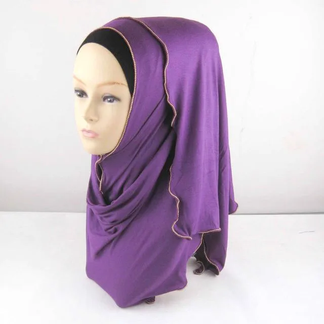 

High quality chain jersey hijab scarf cotton plain elasticity shawls maxi hijab long muslim head wrap scarves/scarf 10pcs/lot
