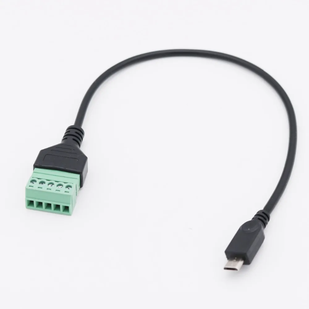 1 шт. 1FT Micro USB 5 контактный 2 0 штекер на винт с защитой терминал без пайки адаптер