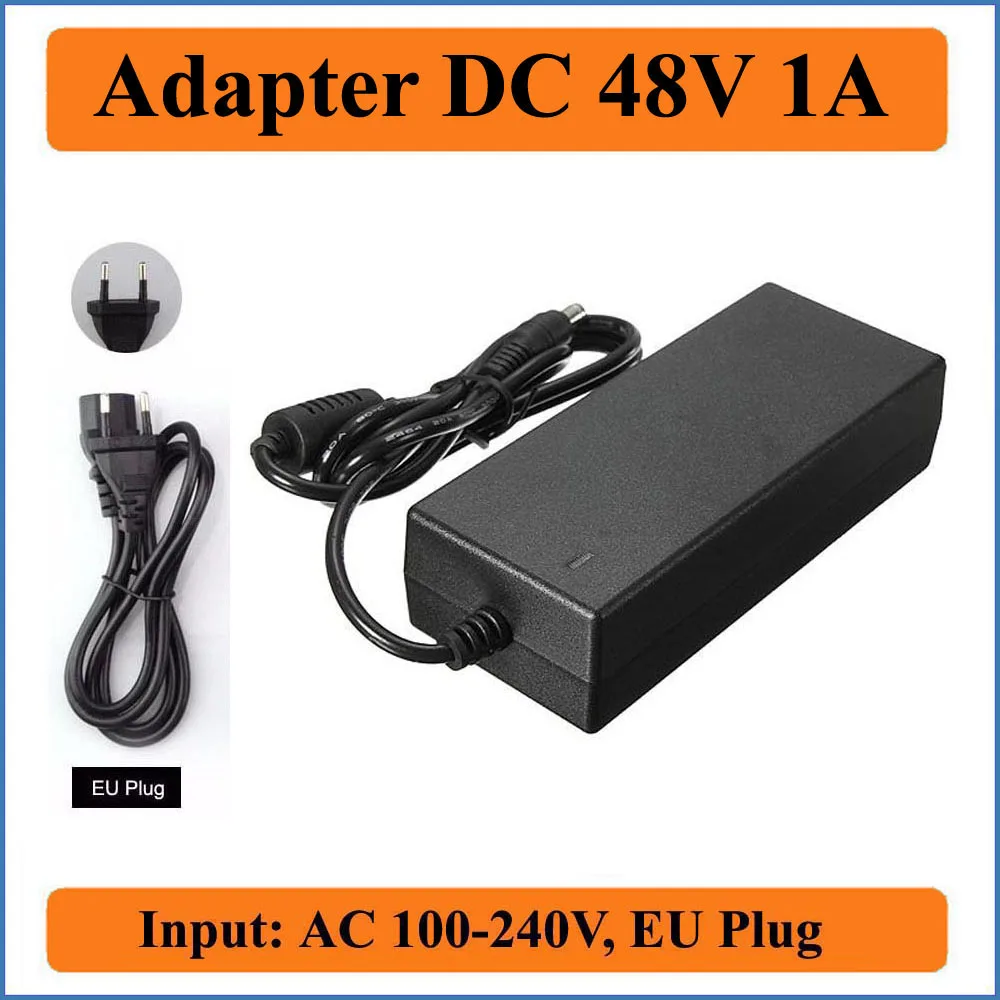 48V 1A штепсельная вилка европейского стандарта AC DC адаптер AC100V 240V преобразователь