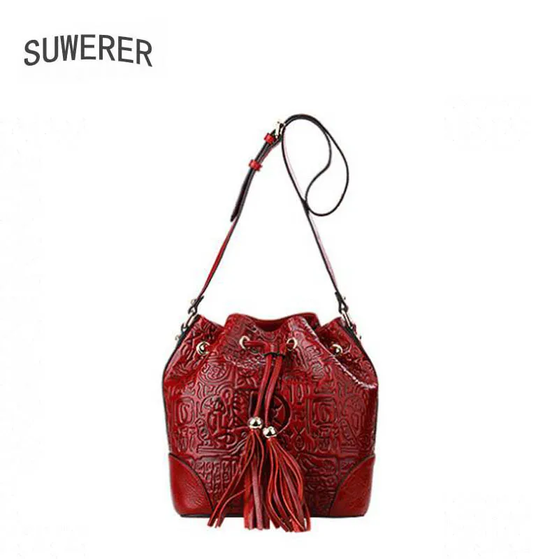 Сумка ведро с кисточками из натуральной кожи 2019|bucket bag|designer women bagwomen bag |