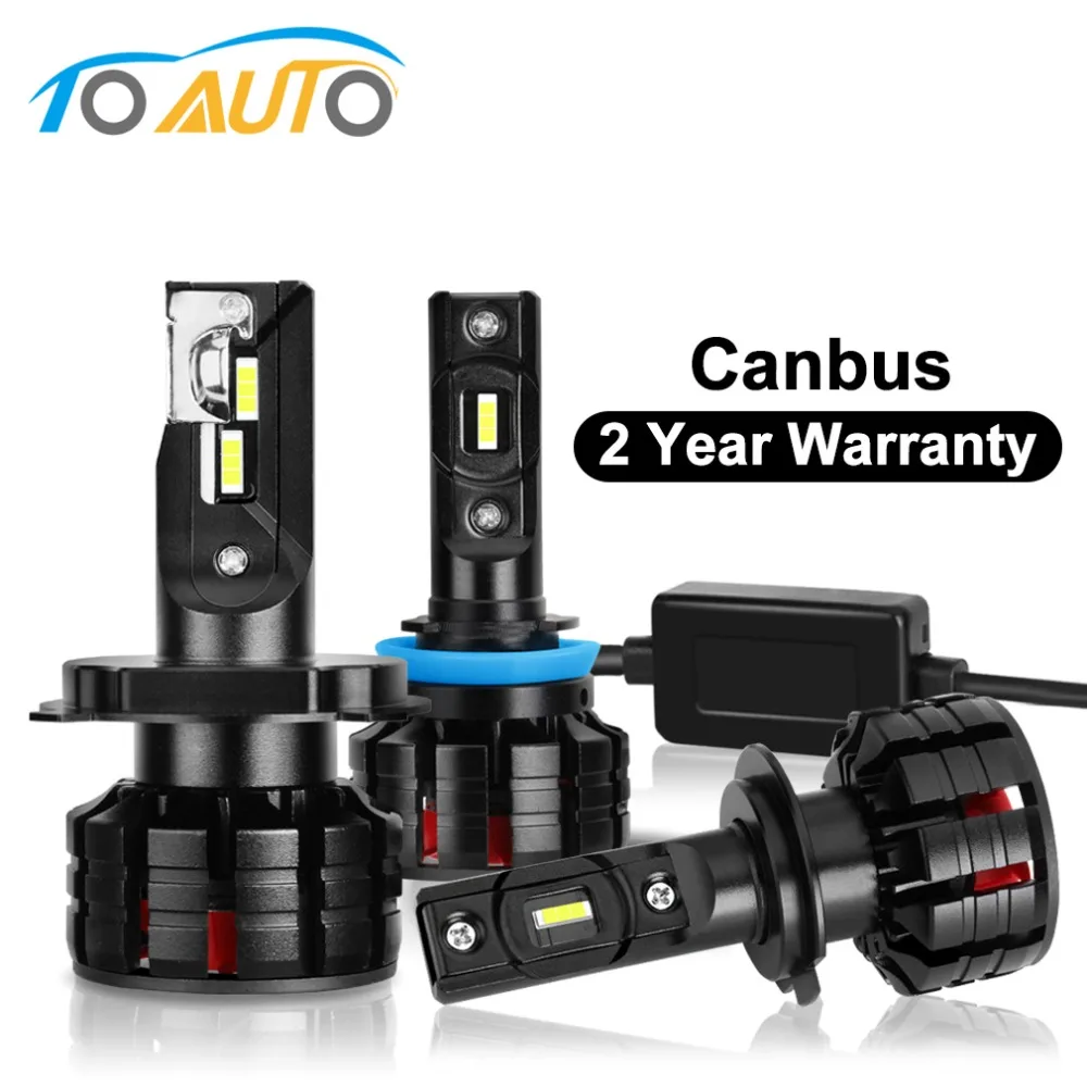 Светодиодные лампы для фар 2 шт. H1 H3 H4 H7 Canbus H8 H11 HB3 9005 HB4 9006 6000K 10000LM|Передние LED-фары