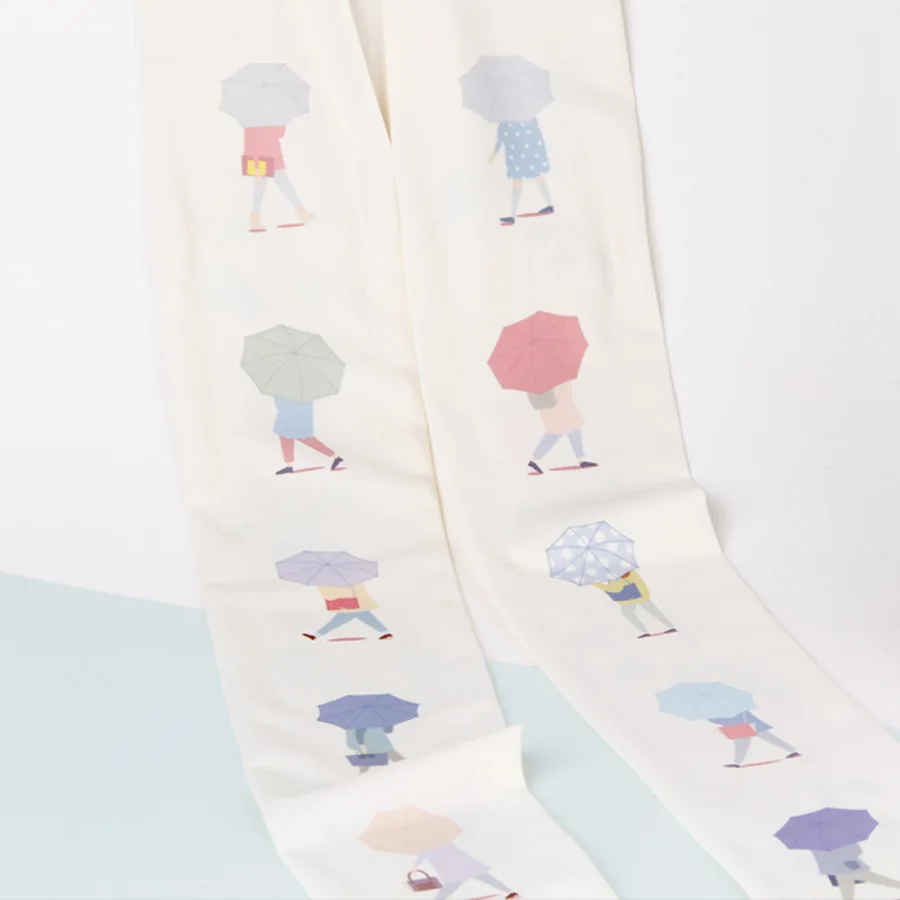 Summer 2019 Designer Umbrella 80D Pantyhose Cartoon Underpants Printed Velvet Silk Socks Wholesale | Женская одежда