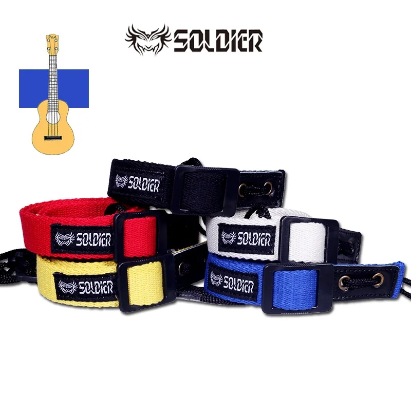 

Soldier Ukulele Cotton Strap with Leather-end, 5 color available, and Genuine Leather Strap for Ukulele