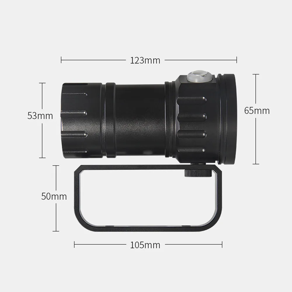 80 м светодиодный фонарик для дайвинга фотосъемки подводный IPX8 водонепроницаемый