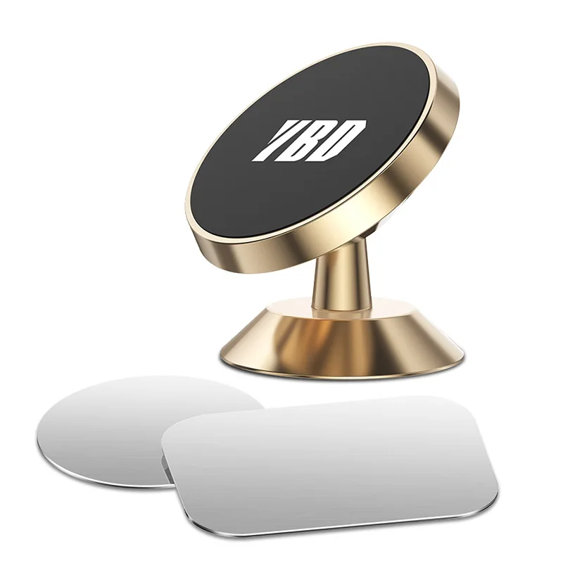 Gold No Box YBD магнитный автомобильный держатель для телефона для iPhone XS X samsung, магнитный автомобильный держатель для телефона в автомобиле, держатель для мобильного телефона, подставка - Цвет: Gold No Box