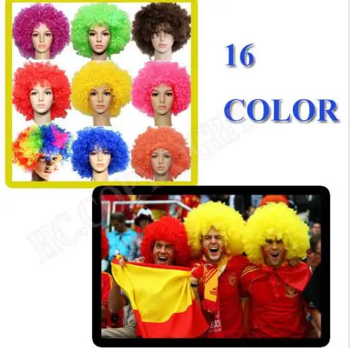 

Clown Fans Carnival Wig Disco cap hat Funny Fancy Dress Stage Do Fun Joker Adult Child Costume Afro Curly Hair Wig party props