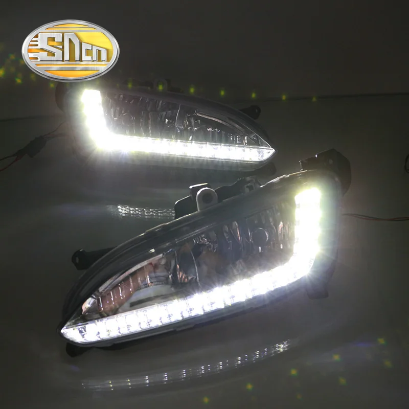 Для hyundai Santa Fe IX45 2013, ABS водонепроницаемый супер яркость 30 Вт 12 В автомобиль DRL Светодиодный дневной ходовой светильник SNCN